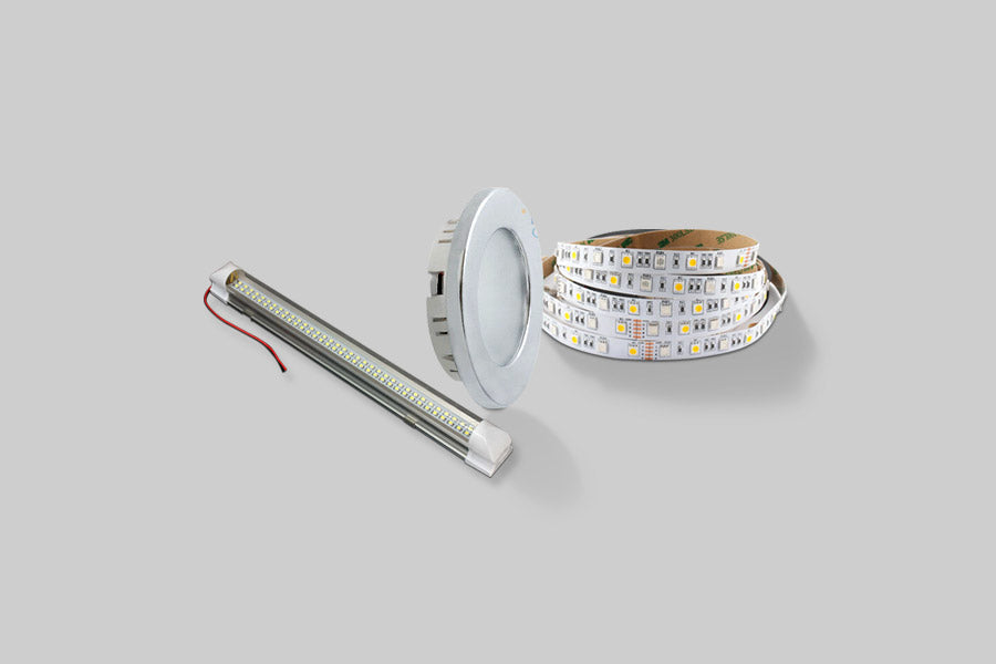 2stk. Silber 12V-LED-Innenbeleuchtung mit Schalter für Wohnmobil